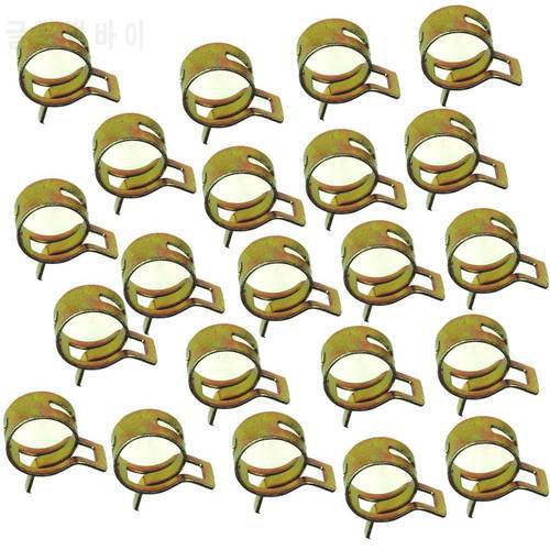 100 pcs 5 mm-17mm Vacuum Spring Clips Action Hose Clamps Fuel Line Hose Tubing Spring Clips Clamps Steel Motorcycle Scooter ATV