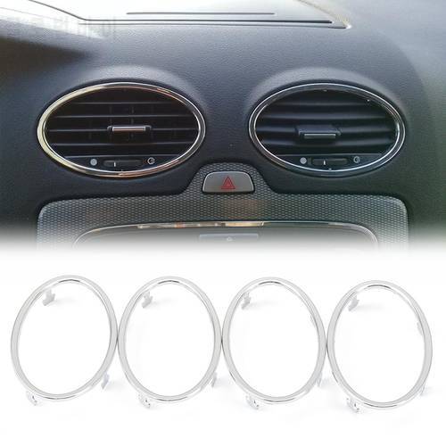 air conditioning ABS chrome trim outlet decoration for Ford Focus 2 2006 2007 2008 2009 2010 2011 car accessories