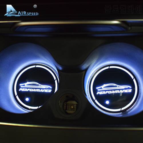 2pcs LED PERFORMANCE Car Special Coasters Cup Mats for BMW G30 F30 F34 F20 F10 F15 F16 F25 F26 F07 F48 E70 E90 E92 E60 E84 E87