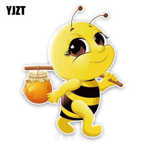YJZT 15.1CM*19.8CM Bees With Honey Decal PVC Car Sticker 12-300600
