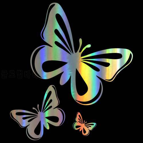 Car Sticker 3D 15.2*17CM Beautiful Butterflies Fashion Vinyl Sticker Funny Stickers and Decals Vinyl Car Styling