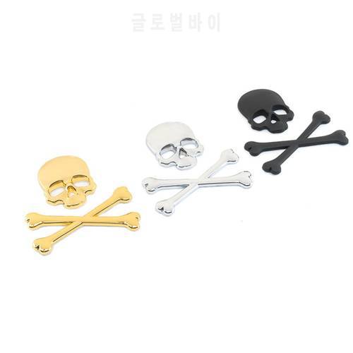 New Cool 3D Skull Metal Skeleton Pirate Motorcycle Skull Emblem Badge Stickers Car Labeling Car Sticker Accessories 3 color