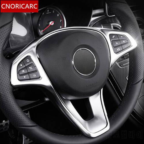 ABS Steering Wheel Button Frame Decoration Cover Trim Car Styling For Mercedes Benz C Class W205/E Class W213/GLC X253
