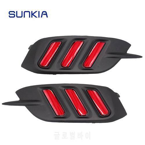 SUNKIA New Car Rear Fog Light Lamp Car Styling Specific For Honda 10th Civic 2016 2017 2018 12V DC Red Color Brake Light