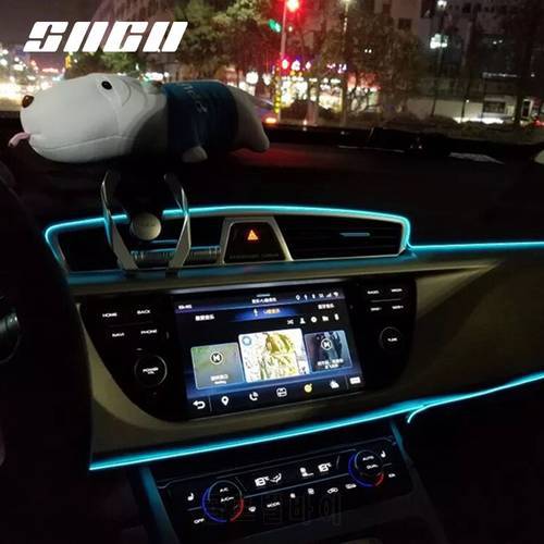 Flexible Neon Car Interior Atmosphere LED Strip Lights For Seat Ateca Ibiza Leon Toledo Plug And Play 300cm 500cm Crystal Blue