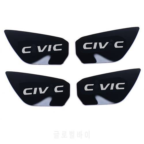 Car door bowl decorated patch interior Handle Protector Cover sticker for Honda CIVIC 2016 2017 2018 2019 2020 2021 Accessories