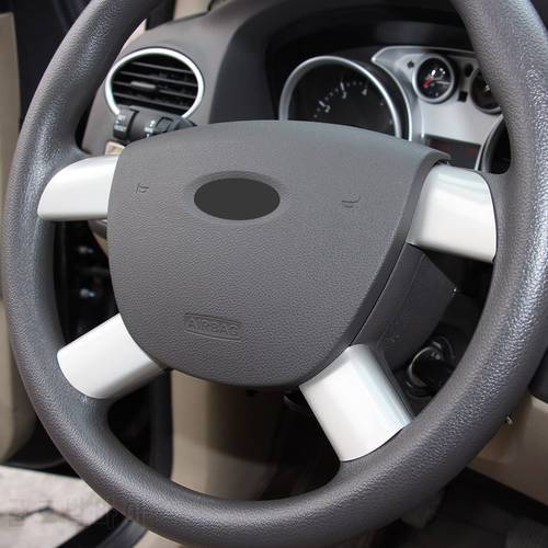 Car Stainless Steel Steering Wheel Decoration Cover Trim Sticker for Ford Focus 2 MK2 2005 - 2011 Car Sticker Accessories
