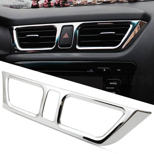 Car styling Stainless Steel Center console Air vent Trim sticker Covers case For KIA K2 Rio 3 2011-2016 Auto Accessories