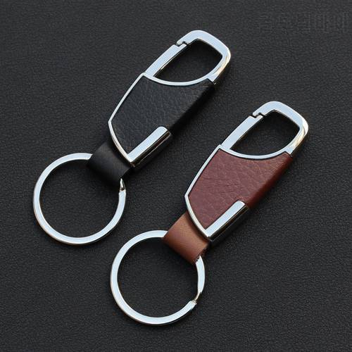 Leather Valet Key Chain with Key Rings For Peugeot 206 207 307 308 408 508 3008 2008 301