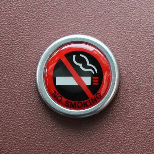 Aluminum car styling No smoking logo car stickers for kia rio for seat leon ,auto accessories