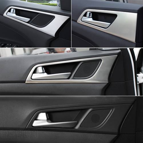 Car styling Door Handle Bowl Cover Covers Interior Decoration Stainless Steel Trim For Hyundai Tucson 3th 2015-2018 Accessories