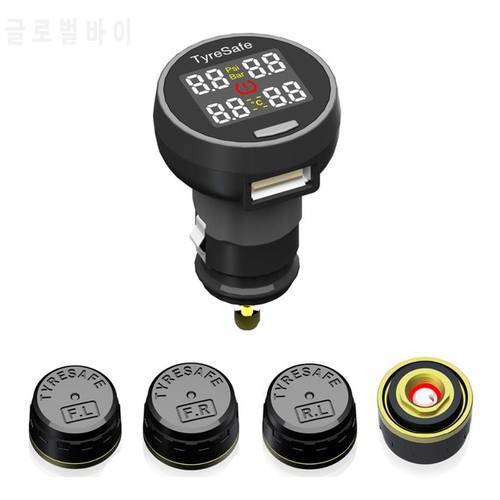 On sale Tyresafe TP200 TPMS with USB socket Color screen Tire Tyre Pressure monitoring system monitor Support Bar and PSI