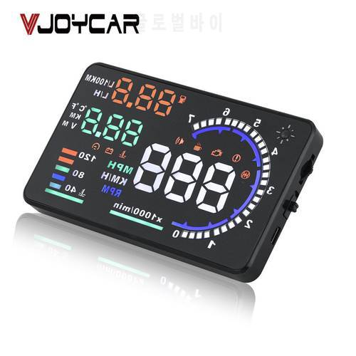 Vjoycar Car Head Up Display HUD Gauge Auto Display with Sunshine Hood Phone No. Plate Windshield Projector RPM PK A100 A900