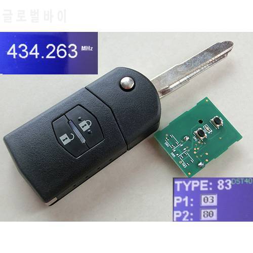 RMLKS Remote Key Car 2 Button For Mazda 315MHz 433MHz 4D63 80bit Chip Mazda M3 M6 Remote Key MAZ24R Blade
