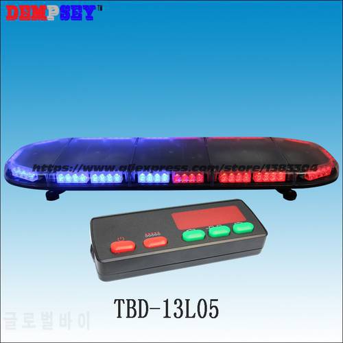 TBD-13L05 High quality 41&39&39Red/Blue LED lightbar,super bright,Police/Ambulance/Emergency Car roof Flashing 1.2M warning lightbar