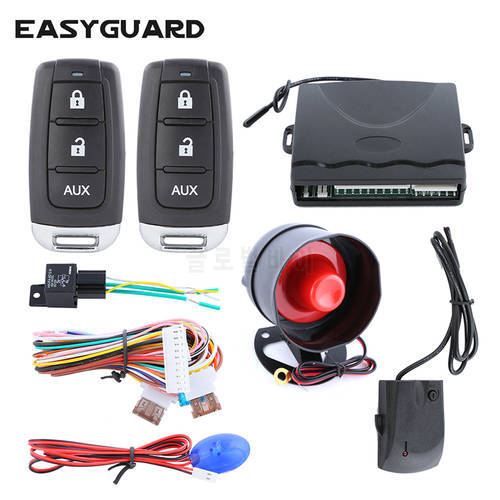 Universal car alarm system with keyless entry central door locking remote lock unlock remote trunk release