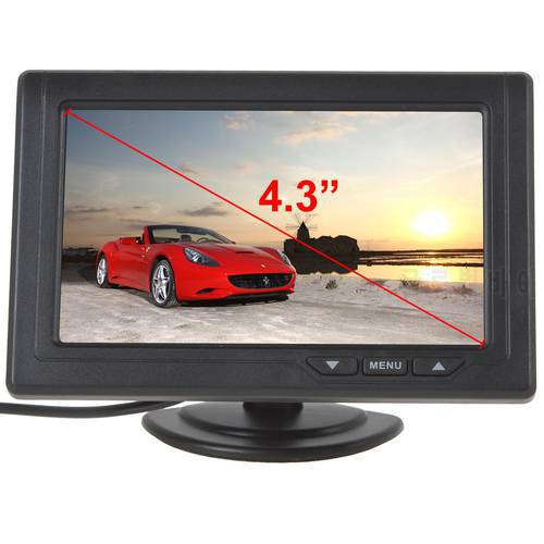 4.3 Inch 12V Universal Car Monitor 480 x 272 Digital Color TFT LCD 2 Channel Video Input Auto Rear View Monitor