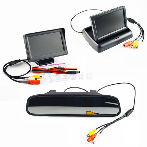 Hippcron LCD Car Monitor 4.3/5 Inch TFT Display Desktop / Foldable / Mirror 4.3/5&39&39 Video PAL/NTSC Auto Parking Rearview Backup