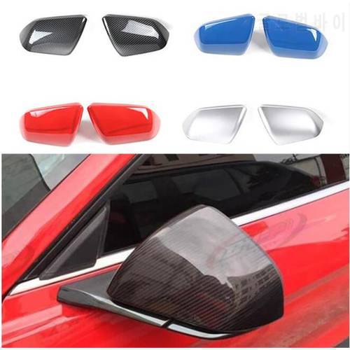 SHINEKA ABS Car Rear Mirror Protect Frame Covers For Ford Mustang U.S. Edition 2015+ Car Side Rearview Mirror Decoration Sticker