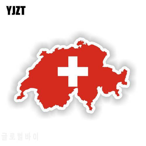 YJZT 15.1CM*9.5CM Car Accessories Switzerland Map Flag Motorcycle PVC Car Sticker Decal 6-1943