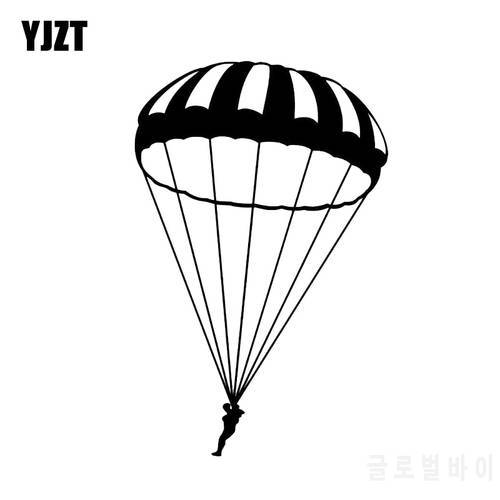 YJZT 11.1*17.3CM Skydiver Parachute Extreme Sports Decor Car Sticker Silhouette Vinyl Accessories C12-0754