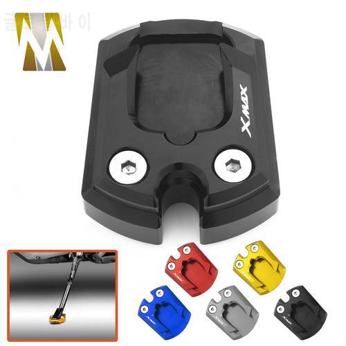 Side Stand Enlarger Pad For Yamaha Foot Kickstand Extension Plate For Yamaha Xmax X MAX X-MAX 300 2017 2018 With Logo XMAX