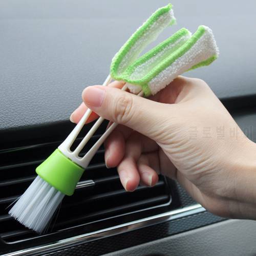6.5 inch Double Ended Auto Car Air Conditioner Vent Outlet Cleaning Brush Car Meter Detailing Cleaner Blinds Duster Brush