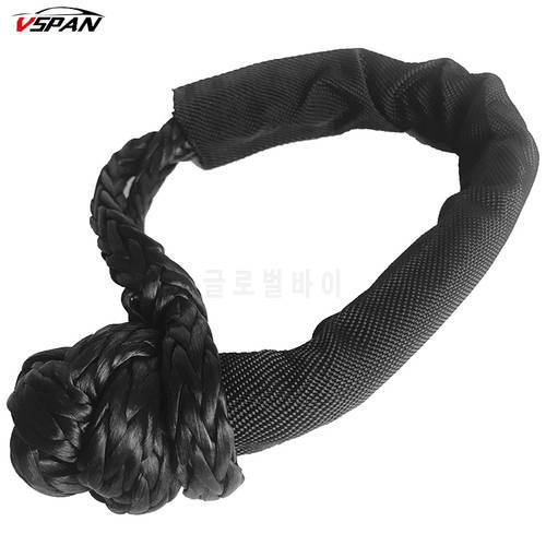Upgrade Synthetic Soft Shackle Recovery Gear Dynee-ma Winch Rope (38,000 lbs Max Breaking Strength) 4WD Recovery Rope 15T Gray