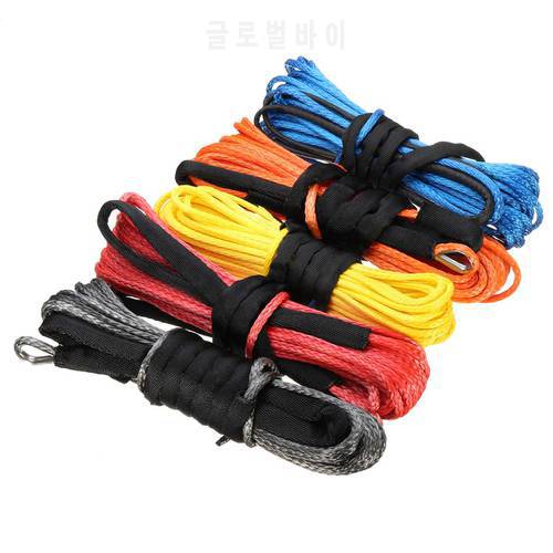 5mm ATV UTV Winch Rope Cable Line 15m 5500lbs Synthetic Fiber Lines For SUV Pickup Offroad VAN
