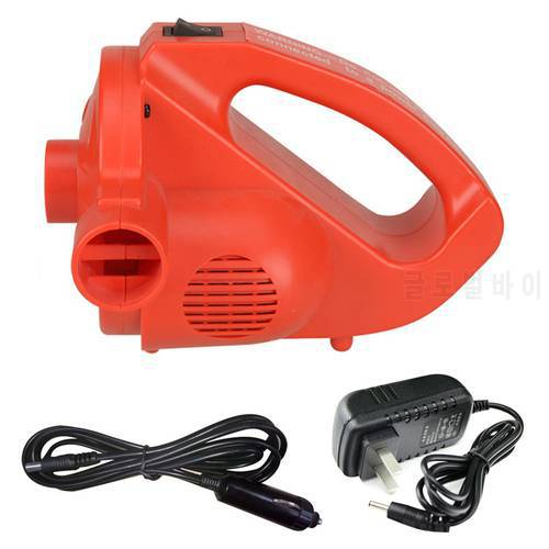 2018 New Orange Rechargeable Electric Pump for Inflatable Boat Pump Air Pump Mattress 110V-240V 80W Power Car Cigarette Lighter