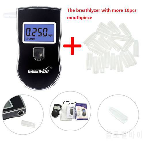 Best gifts with mouthpiece per alcohol meter Prefessional Police Digital Alcohol Tester Breathalyzer AT-818