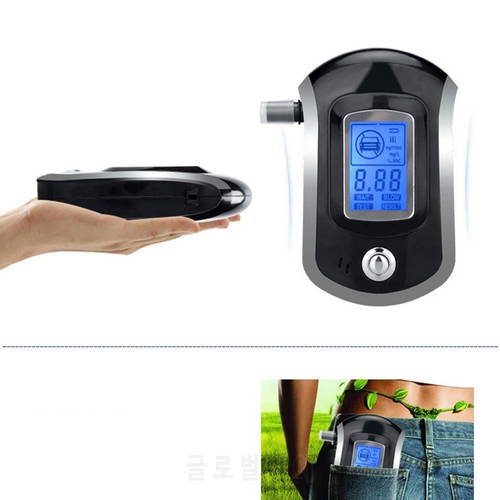 Professional Alcohol Breath Tester Breathalyzer with Digital LCD display 5 Mouthpieces Portable Alcohol Tester Device