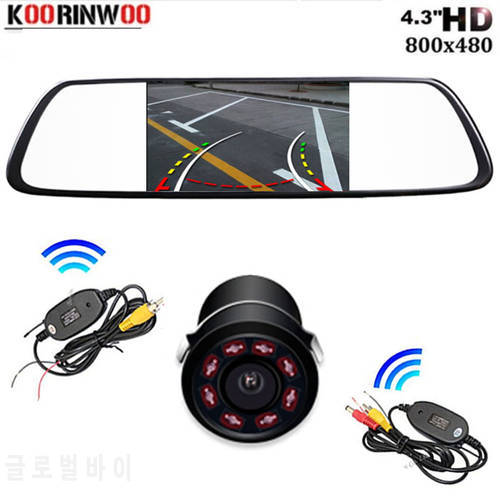 Koorinwoo Intelligent System For Car Reverse Camera Dynamic Trajectory IR lights Night Vision Rear view Monitor Mirror Side View