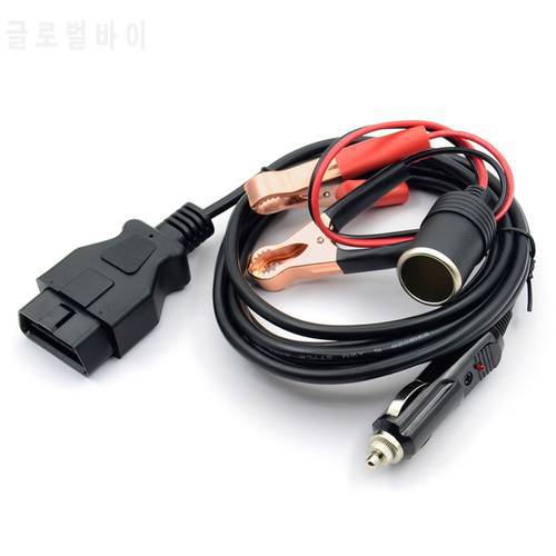 OBD II Vehicle ECU Emergency 12V Power Supply Cable Memory Saver with Alligator Clip EC5 Converter for Vehicle Car Auto Car