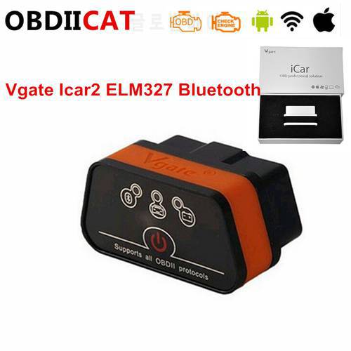 Vgate iCar 2 ELM327 Wifi/Bluetooth V2.1 OBD OBD2 Diagnostic Tool for IOS /Android Icar2 Bluetooth OBDII Auto Code Reader Scanner