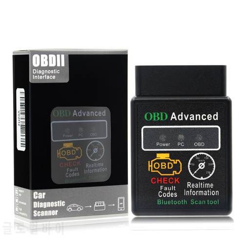 HHOBD Chip 25K80 Version 1.5 ELM327 HH OBD Advanced OBDII OBD2 bluetooth Mini ELM327 Auto CAN Wireless Adapter Scanner