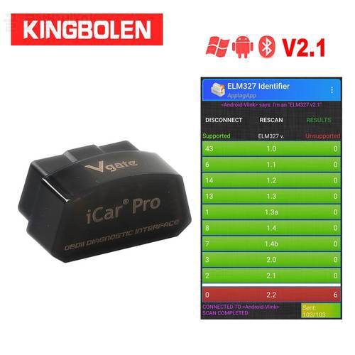 Vgate iCar pro bluetooth 3.0/4.0/WiFi Android/PC/IOS supports Auto Wake Up Mode Elm327 V2.1 OBDII Code Reader Diagnostic tool