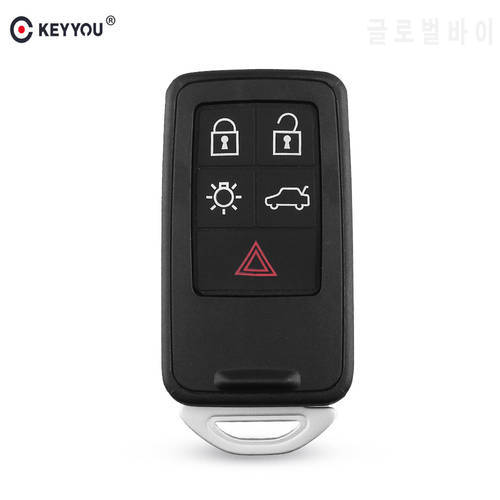 KEYYOU For Volvo S60 V60 S80 XC70 XC60 V70 Fob 4+1 Buttons Key Blank Fob Case 5 Buttons Remote Key Shell Car Styling