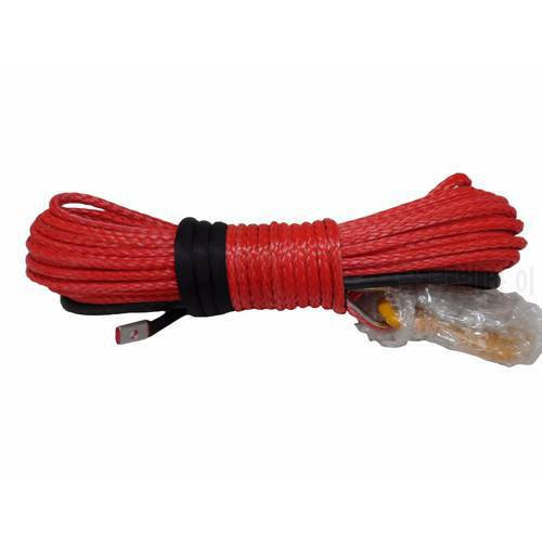 Red 10mm*30m 12plait Synthetic Winch Rope,3/8 x 100 Winch Cable,Winch Rope Extension,Off Road Rope