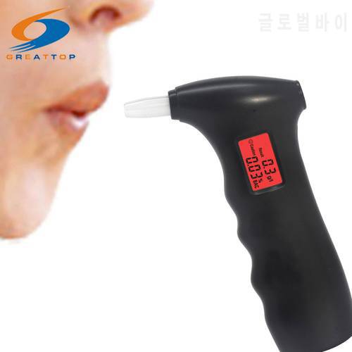 Backlit Digital Breath Alcohol Tester High Precision Breathalyzer Alcohol Detector with 5 Mouthpieces Free Shipping