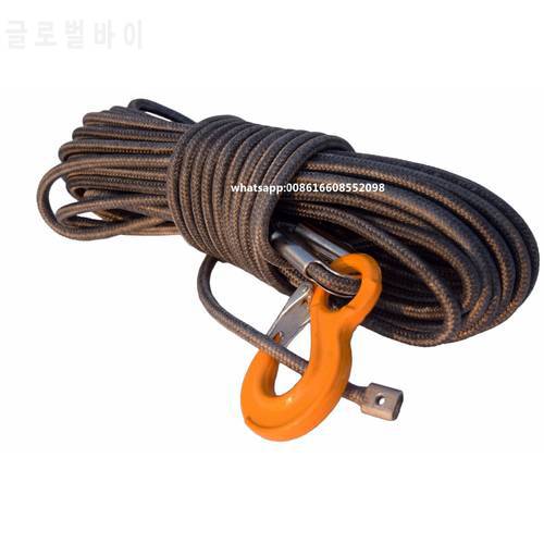 Free Shipping Grey 12mm*30m Synthetic Winch Cable Rope,UHMWPE Core with UHMWPE Boat Winch Cable