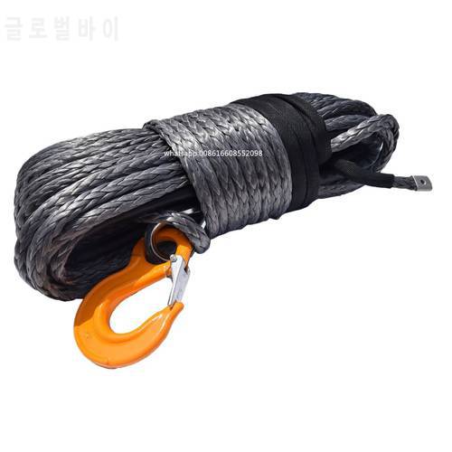 Grey 12mm*45m Synthetic Winch Rope,Plasma Winch Cable,Winch Rope Extension ,Kevlar Rope