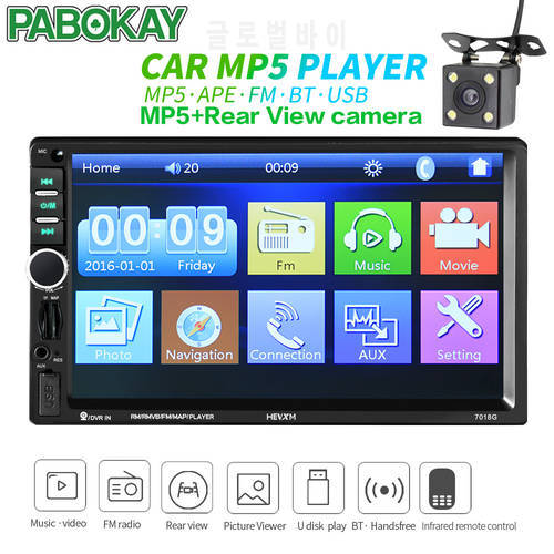 2din Car Radio GPS Navigation Camera 7&39&39 Touch Screen Bluetooth Autoradio Multimedia MP5 Player 7018G Audio Stereo7018G