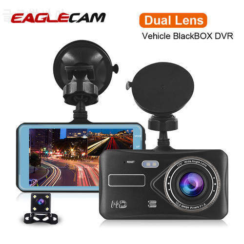 Car DVR 2 Cameras Lens 4.0 Inch Full HD Dash Camera Dual Lens With Rearview Camera Video Recorder Auto Registrator Dvrs Dash Cam