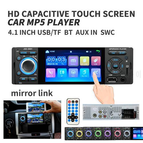 Car Radio 1din jsd-3001 autoradio 4 inch Touch Screen Audio Mirror Link Stereo Bluetooth Rear View Camera usb aux Player