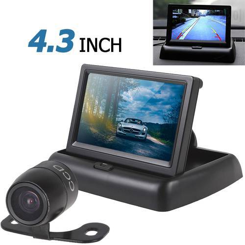 High Quality 3W 4.3&39&39 480 H x 272V 2-channel Input Car Rear View Monitor + Waterproof 420 TVL 18mm Lens Reverse Parking Camera