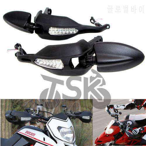 For DUCATI 796 Hypermotard 1100S 2009-10 Handlebar Protector with Turn Signal Light Lamp and Mirror