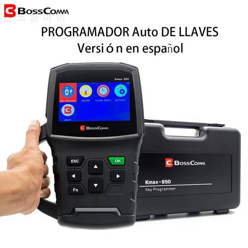 BOSSCOMM KMAX-850 Auto Car Key Programmer Automotivo OBD2 Spanish-language Version Car-Programmer for Locksmith Pin Code Reader