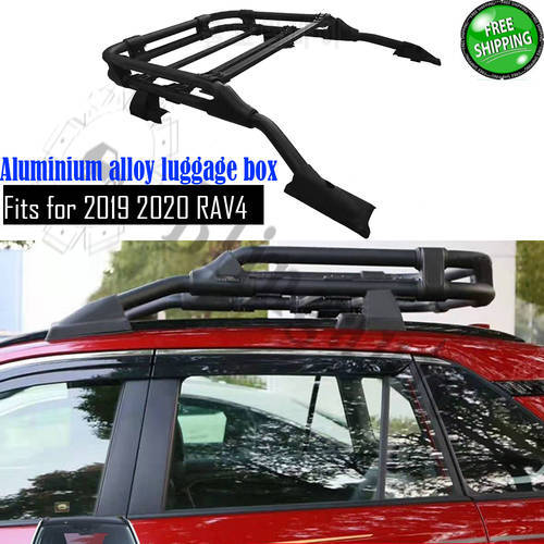 Aluminium baggage luggage Cargo Carrier box support Rooftop Basket fits for T-o-y-o-t-a RAV4 RAV 4 2019 2020