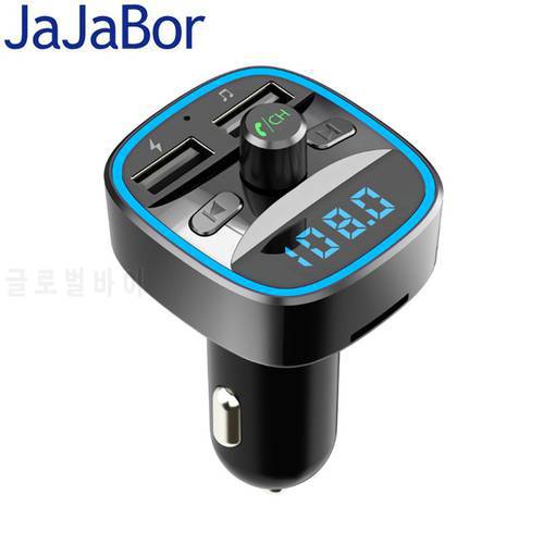 JaJaBor FM Transmitter Bluetooth Car Kit Handsfree Calling Auto Bluetoooth 5.0 Car MP3 Player 2.4A Quick Charge USB Car Charger